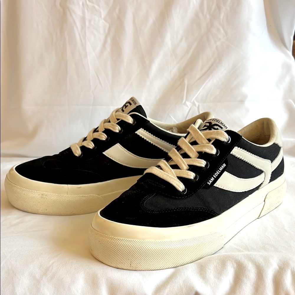 Sam Edelman Simone Platform Black and Cream Low-Top Sneakers NWOT - Picture 4 of 14